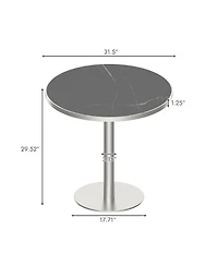 Streamdale Furniture Round Modern Dining Table Faux Marble Top Bistro Tulip Table.
