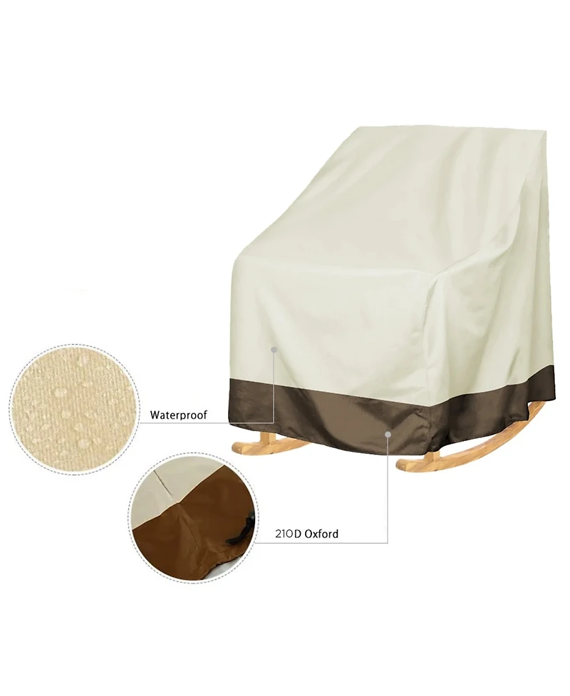 Cowin Rocker Chair Cover 420D Waterproof Patio Outdoor 2 Piece Set