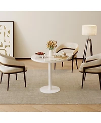 Streamdale Furniture 31.5" Modern Round Tulip Bistro Table with Faux Marble Top