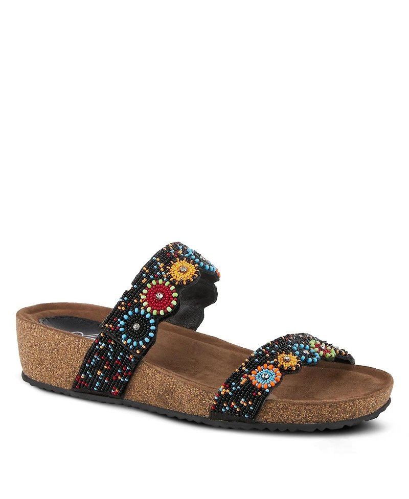 Azura Women's Slide Wedge with Natural Cork Sole