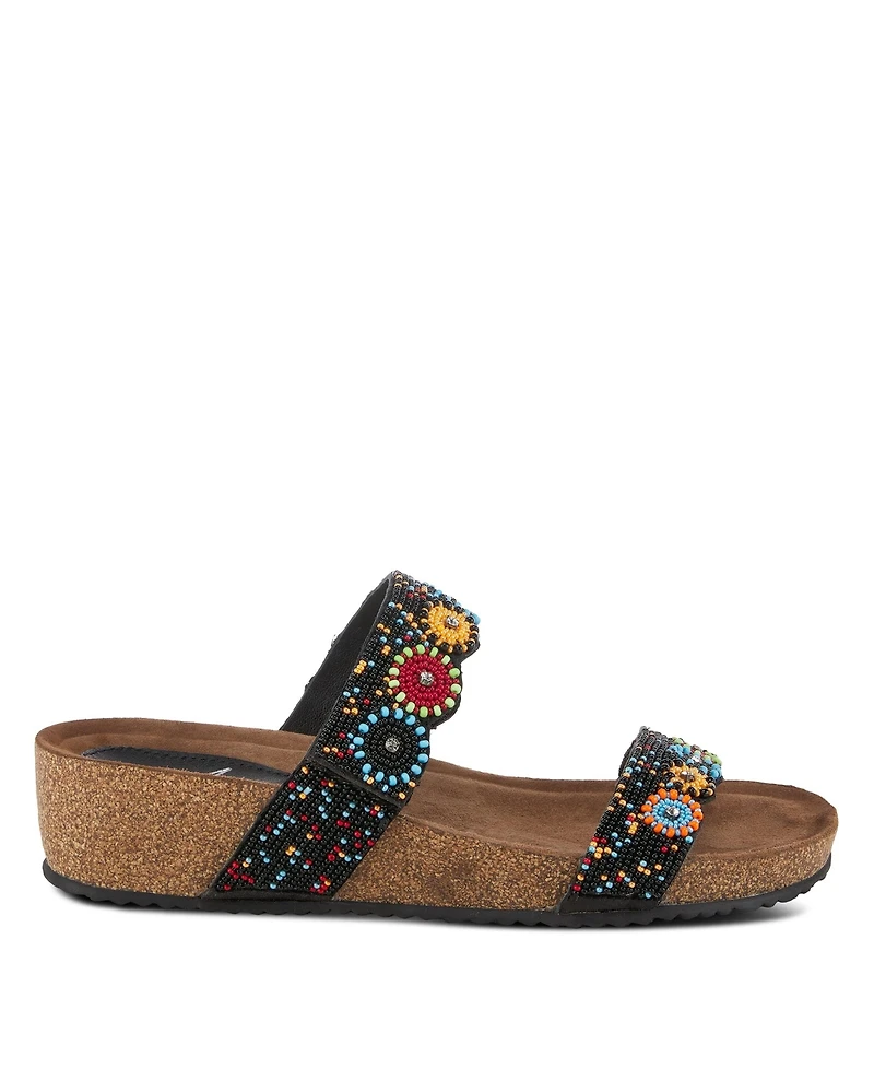 Azura Women's Slide Wedge with Natural Cork Sole