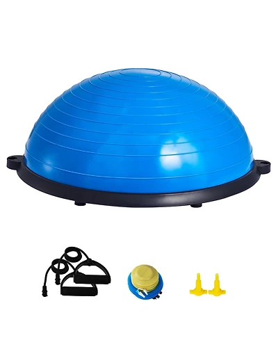 Vevor 23" Half Exercise Ball Trainer Yoga Balance Stability Ball Resistance Band