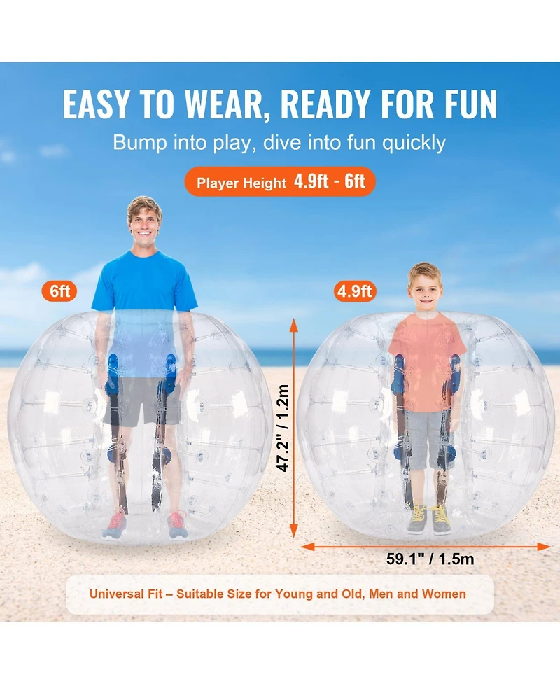Vevor Inflatable Bumper Ball 1-Pack Pvc Sumo Zorb Ball for Teen and Adult