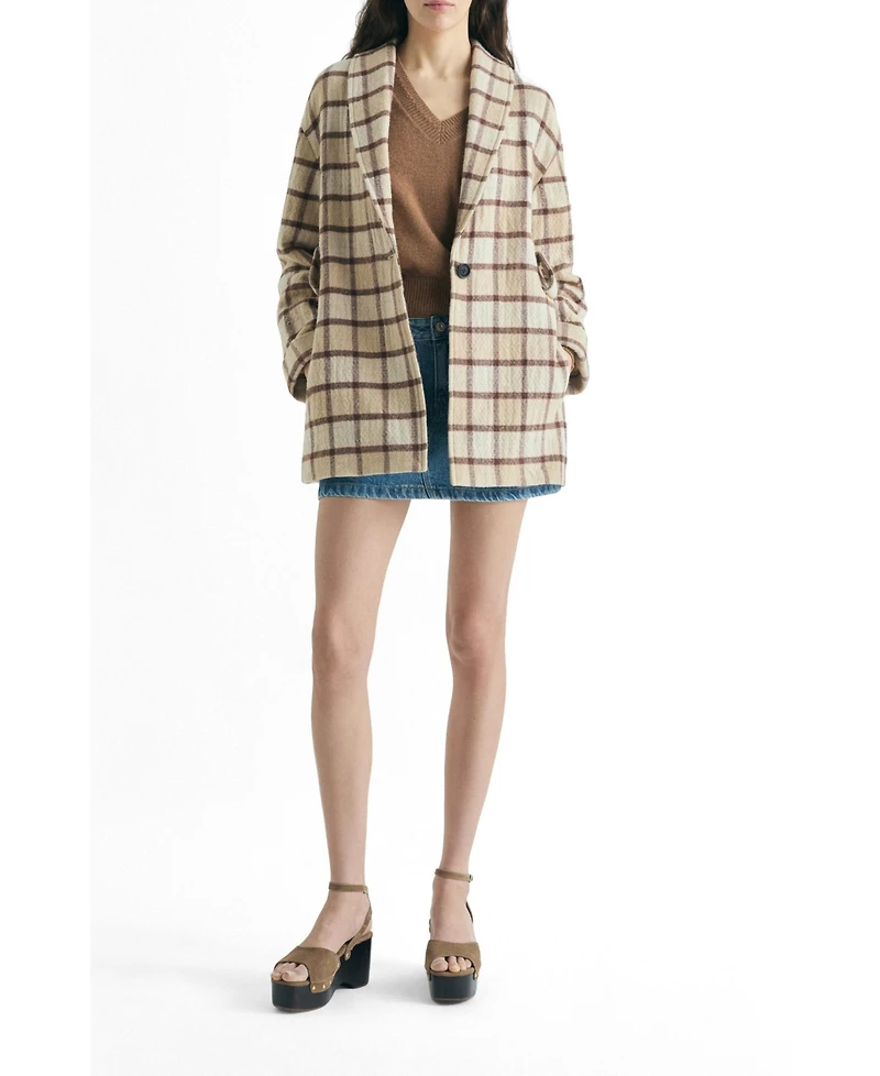 Scalpers Women's Plaid Wool-Blend Wrap Coat