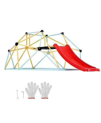 Vevor Climbing Dome 8FT Geometric Dome Climber with Slide Jungle Gym 3-9 Years