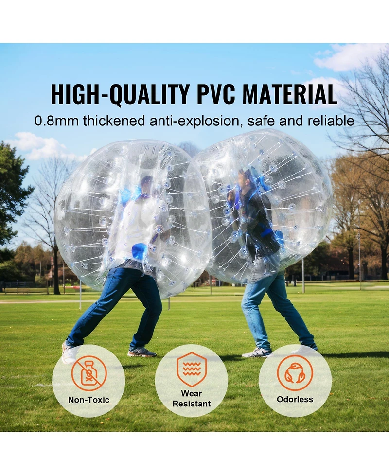 Vevor Inflatable Bumper Balls 2-Pack 4FT/1.2M Sumo Zorb Balls for Teens