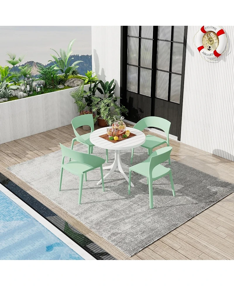 Streamdale Furniture Summer Haze Chair and 36" ModernRound Table Set