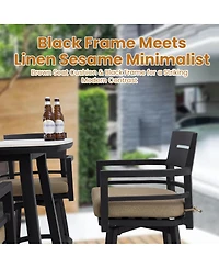 Streamdale Furniture Modern Outdoor 2-Piece Aluminum Swivel Bar Chairs with Sunbrella Cushions