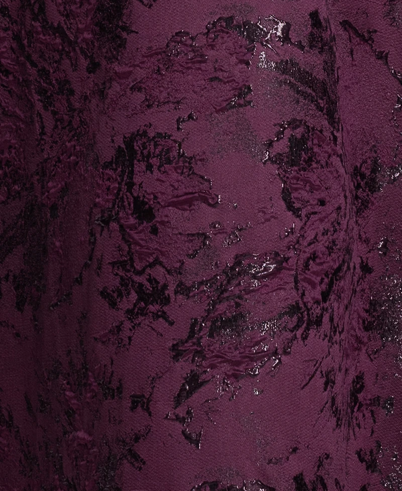 Xscape Petite Off-the-Shoulder Metallic Brocade A-Line Gown