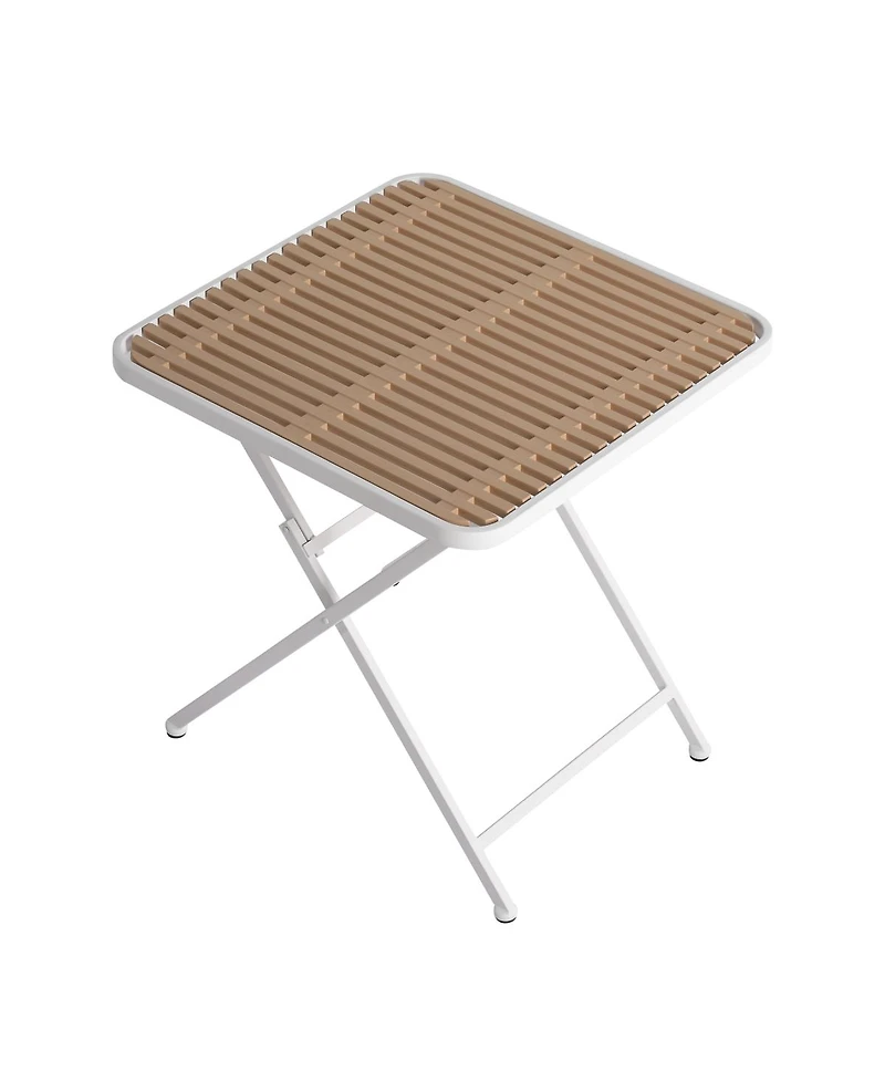Streamdale Furniture Striped Chairs and Folding Square Table Set