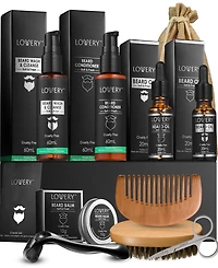 Lovery Men's Beard Grooming and Growth Kit, Beard Trimming Gift Set