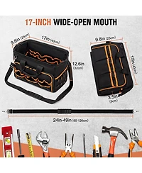 Xdovet Electrician Tool Bag 46-Pocket Heavy Duty Foldable Organizer