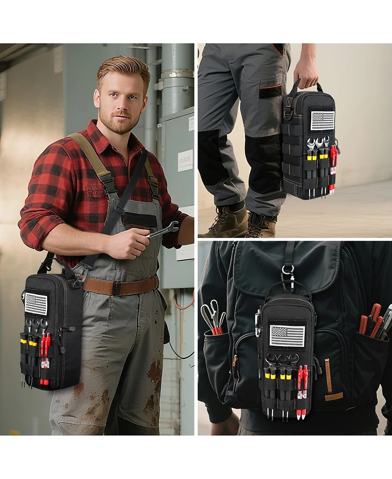 Xdovet Heavy Duty Tool Bag Carabiner Pouch Portable Utility Organizer Shoulder Electricians