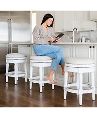 Maven Lane Pullman Backless Swivel Upholstered Kitchen Counter Stool