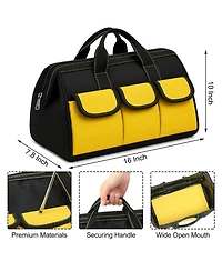 Xdovet Tool Bag Waterproof Hard Bottom Heavy Duty Tote Electrician Carpenter Mechanic