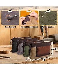 Xdovet Tool Pouch With Carabiner Canvas Window 4 Pack