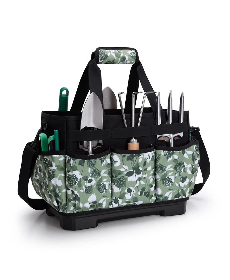 Xdovet Garden Tool Bag Hard Bottom Tote Shoulder Pockets