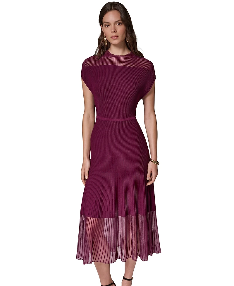 Donna Karan New York Women's Mock Neck Midi Dress