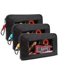 Xdovet Tool Pouch Window Men Oxford Heavy Duty Zipper Transparent Organizer Gift 3 Pack