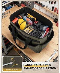 Xdovet Waxed Canvas Tool Bag Hard Bottom 8 Pockets