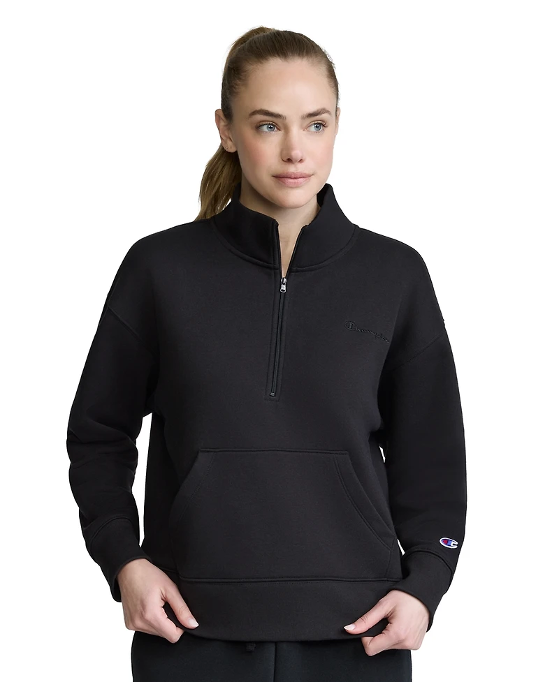 Champion Women's Fleece Mock Neck Quarter-Zip Sweatshirt
