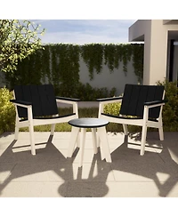 WestinTrends 3-Piece Outdoor Hdpe Conversation Set with Deep Seating Chairs and Round Side Table