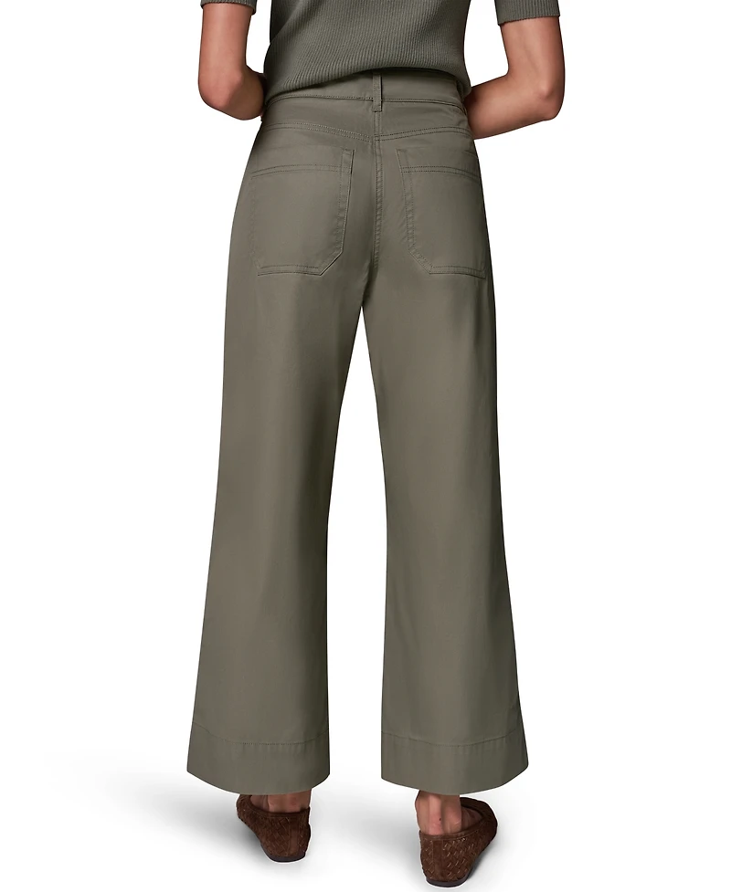 Donna Karan Weekend Women's Cotton Twill Wide-Leg Mid-Rise Pants,