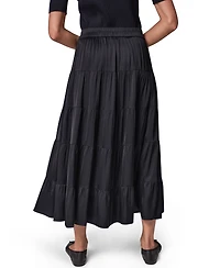 Donna Karan Weekend Women's Satin Midi Tiered Skirt
