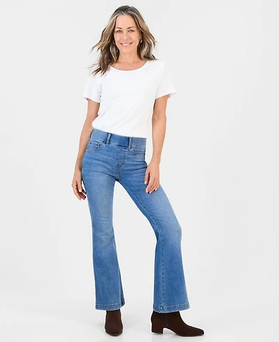 Women's Petite Pull-On High-Rise Bootcut Jeans, Created for Macy's