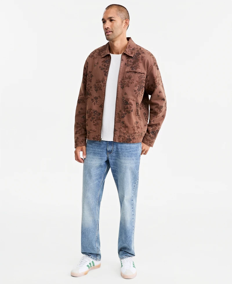 Sun + Stone Men's Floral Canvas Chore Jacket, Macy's Exclusive