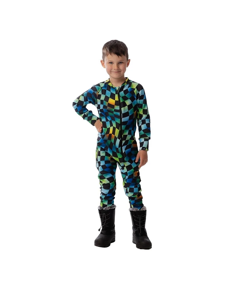 Deux par Big Boys ( 6 to 14 ) One Piece Thermal Underwear Checkered Print