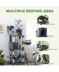Ruie 81 Inch Cat Tree Tower with Condos Beds Hammocks and Scratching Posts