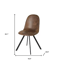 HomeRoots Set of Four Upholstered Suede Dining Side Chairs