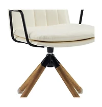 HomeRoots 23"Faux Leather and Swivel Armchair