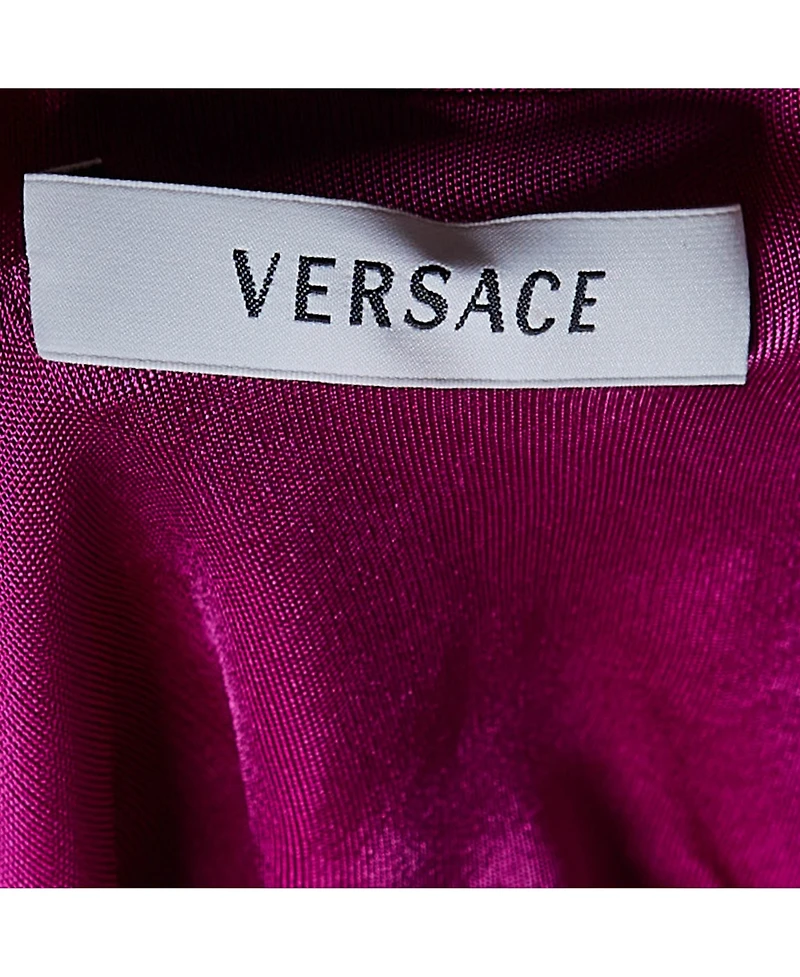 Pre-Owned Versace Women's Embellished Knot-Front Jersey Top