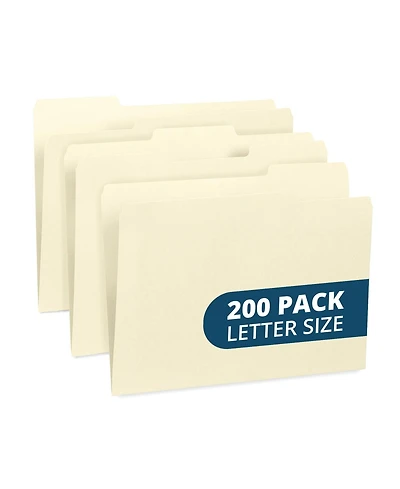 Danrong Manila Folders Letter Size 1 3 Cut Top Tabs Assorted Positions 200 Pack Paper Office Organization