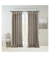 Avobird Twist Tab Lined Window Curtain Panel Pewter 50x120