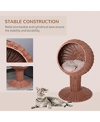 Ruie Elevated Cat Bed with Rotatable Egg Chair Pod and Thick Cushion