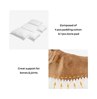 FunnyFuzzy Striped Faux Lambswool Double Layer Pet Sofa Bed