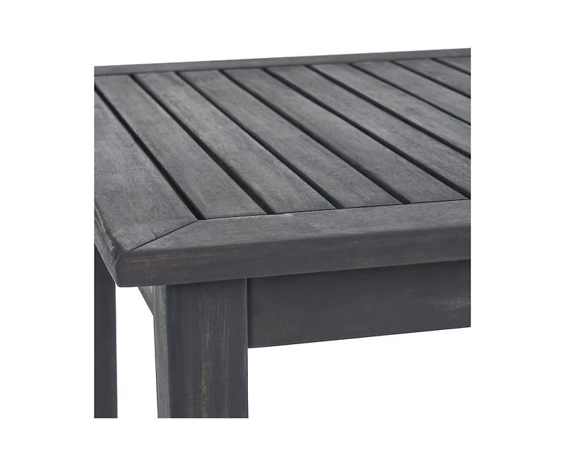 sumyeg Outdoor Minimalist Acacia Wood Rectangle Bar Table with Teak Finish