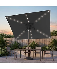 Sonkuki Enhance Your Outdoor Oasis with 10×6.5Feet Led Rectangular Patio Umbrella - Stylish, Durable, and Sun-Protective!