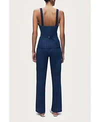 Nocturne Women's Pinstripe Wide Leg Trousers