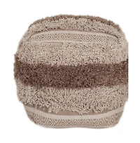 HomeRoots 18" Striped Pouf Ottoman