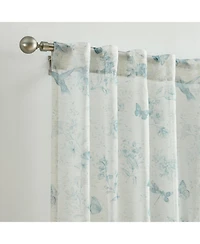 Lenox Butterfly Meadow Toile Printed Back Tab/Rod Pocket Window Curtain