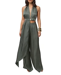 Jluxlabel Women's Sundown High-Waisted Wide-Leg Acetate Pants