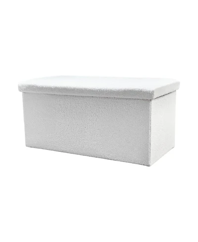 HomeRoots 30" Boucle Storage Ottoman