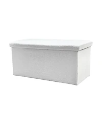 HomeRoots 30" Boucle Storage Ottoman