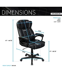 Flynama Ergonomic Executive Faux Leather Office Chair,Diamond-Stitched High Back Chair