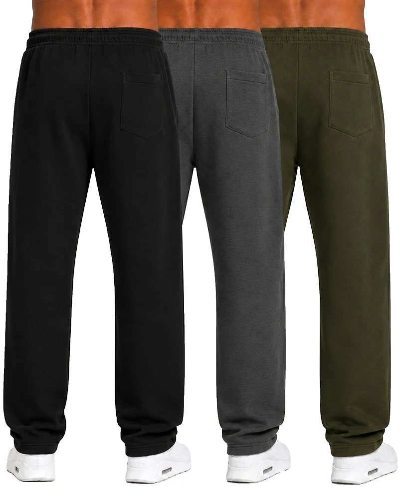 Blu Rock Men's Tech Fleece Performance Sweatpants, 3-Pack