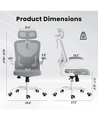 Flynama Mesh Office Chair with Headrest,Adjustable Lumbar Chair